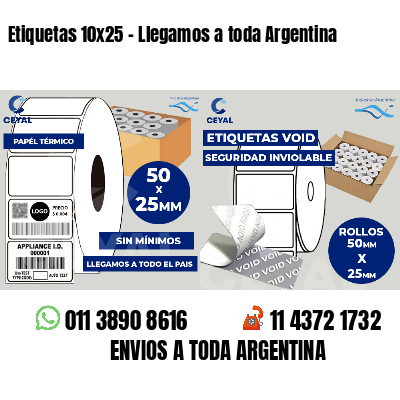 Etiquetas 10x25 - Llegamos a toda Argentina