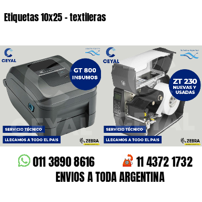 Etiquetas 10x25 - textileras