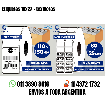 Etiquetas 10x27 - textileras