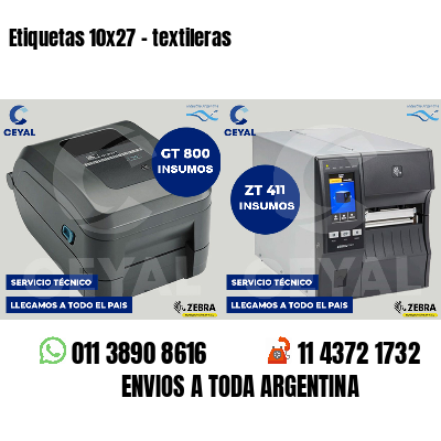 Etiquetas 10x27 - textileras