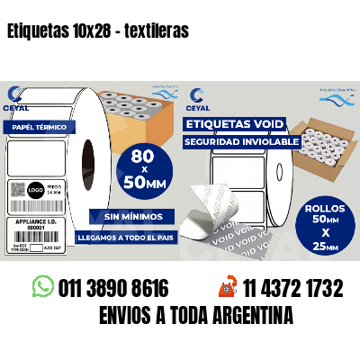 Etiquetas 10x28 - textileras