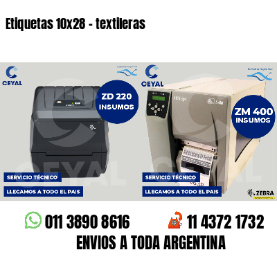 Etiquetas 10x28 - textileras