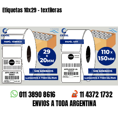 Etiquetas 10x29 - textileras