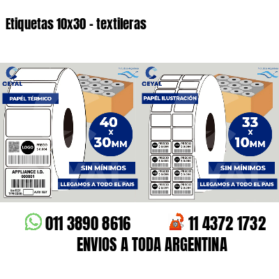 Etiquetas 10x30 - textileras