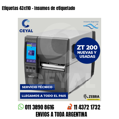 Etiquetas 43×110 – Insumos de etiquetado