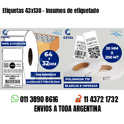 Etiquetas 43x130 - Insumos de etiquetado