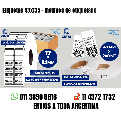 Etiquetas 43x135 - Insumos de etiquetado