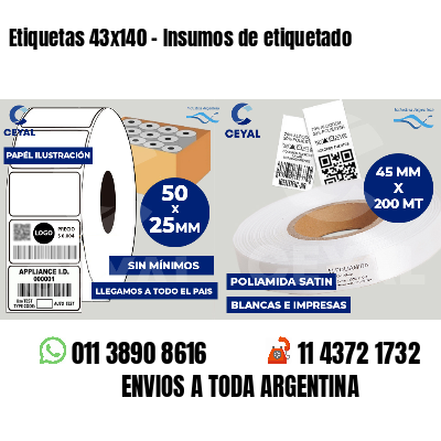 Etiquetas 43x140 - Insumos de etiquetado