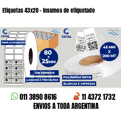 Etiquetas 43x20 - Insumos de etiquetado