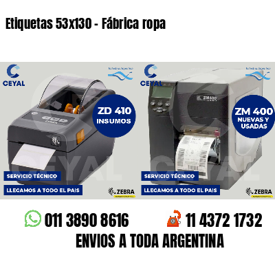 Etiquetas 53x130 - Fábrica ropa