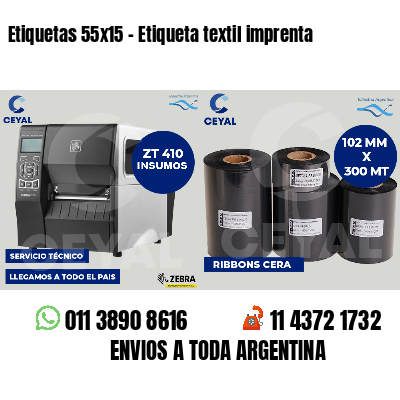 Etiquetas 55x15 - Etiqueta textil imprenta