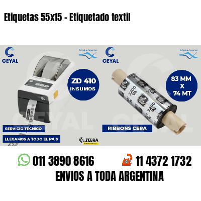 Etiquetas 55x15 - Etiquetado textil