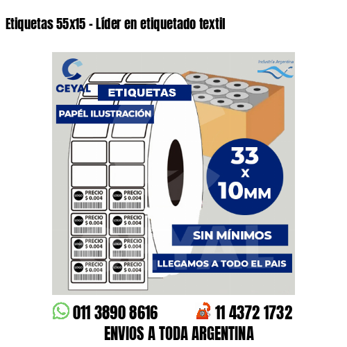 Etiquetas 55×15 – Líder en etiquetado textil