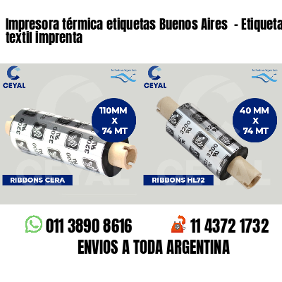 Impresora térmica etiquetas Buenos Aires  - Etiqueta textil imprenta