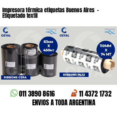 Impresora térmica etiquetas Buenos Aires  - Etiquetado textil