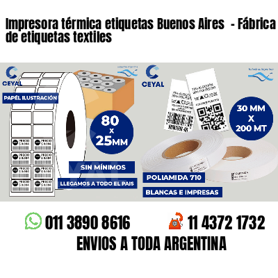 Impresora térmica etiquetas Buenos Aires  - Fábrica de etiquetas textiles