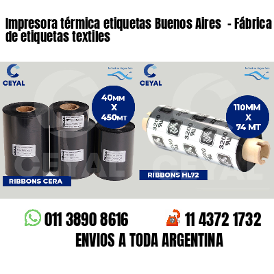 Impresora térmica etiquetas Buenos Aires  - Fábrica de etiquetas textiles