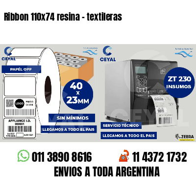 Ribbon 110x74 resina - textileras