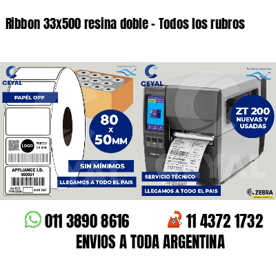 Ribbon 33x500 resina doble - Todos los rubros