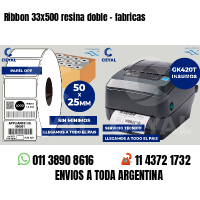 Ribbon 33x500 resina doble - fabricas