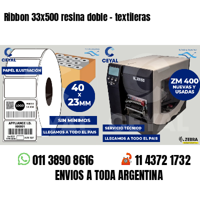 Ribbon 33x500 resina doble - textileras