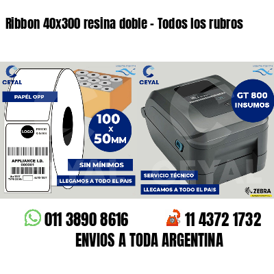 Ribbon 40x300 resina doble - Todos los rubros