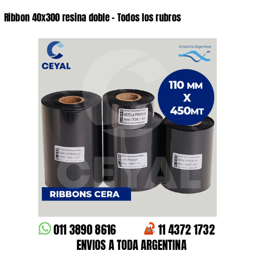 Ribbon 40×300 resina doble – Todos los rubros