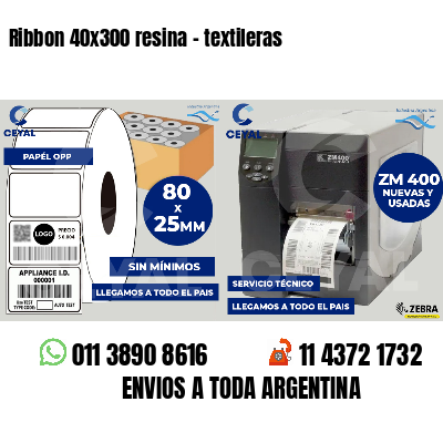 Ribbon 40x300 resina - textileras