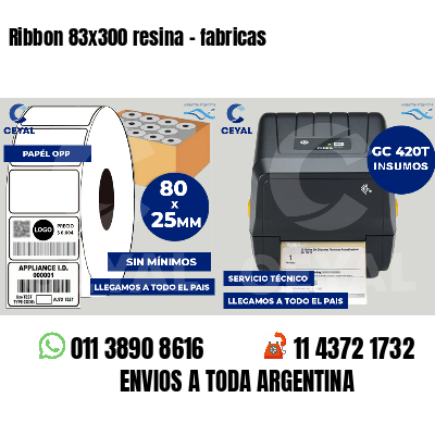 Ribbon 83x300 resina - fabricas