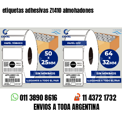 etiquetas adhesivas Zt410 almohadones