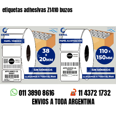 etiquetas adhesivas Zt410 buzos