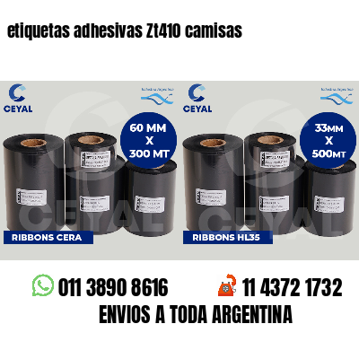 etiquetas adhesivas Zt410 camisas