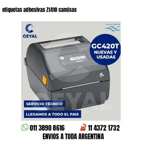 etiquetas adhesivas Zt410 camisas