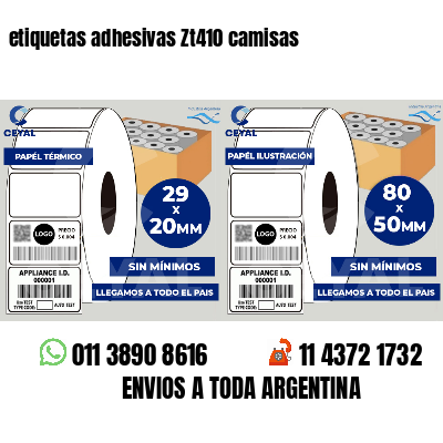 etiquetas adhesivas Zt410 camisas