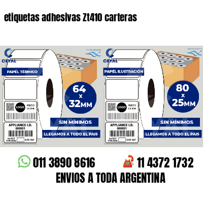 etiquetas adhesivas Zt410 carteras