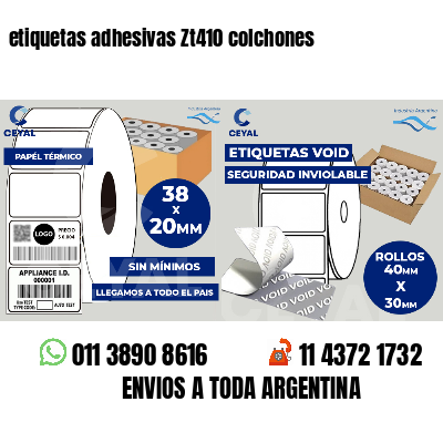 etiquetas adhesivas Zt410 colchones