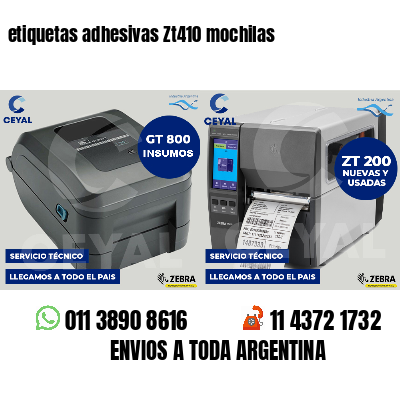 etiquetas adhesivas Zt410 mochilas