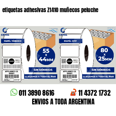 etiquetas adhesivas Zt410 muñecos peluche