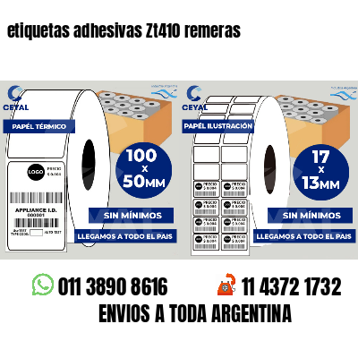 etiquetas adhesivas Zt410 remeras