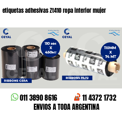 etiquetas adhesivas Zt410 ropa interior mujer