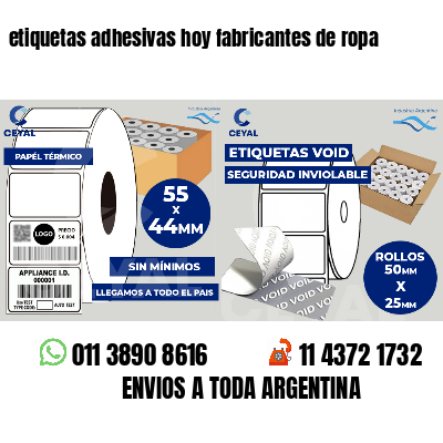 etiquetas adhesivas hoy fabricantes de ropa