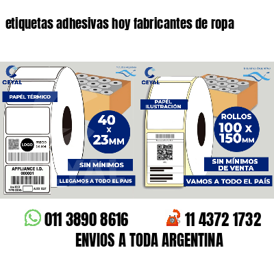 etiquetas adhesivas hoy fabricantes de ropa