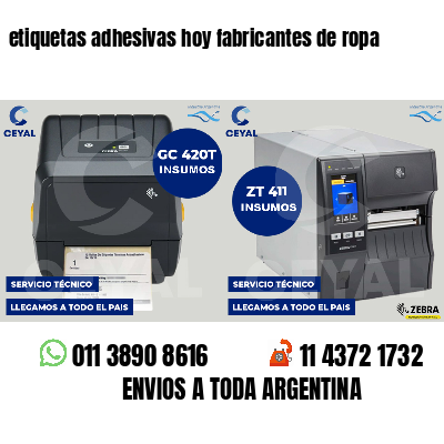 etiquetas adhesivas hoy fabricantes de ropa