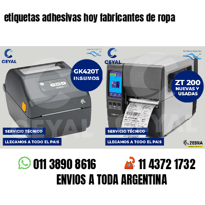 etiquetas adhesivas hoy fabricantes de ropa