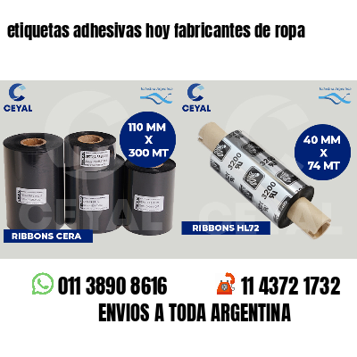 etiquetas adhesivas hoy fabricantes de ropa