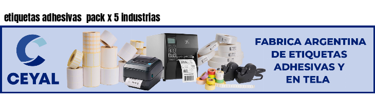 etiquetas adhesivas  pack x 5 industrias