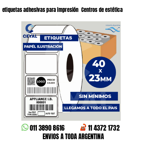 etiquetas adhesivas para impresión  Centros de estética