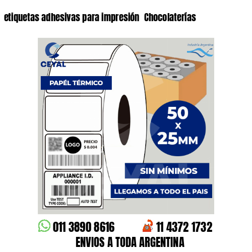 etiquetas adhesivas para impresión  Chocolaterías