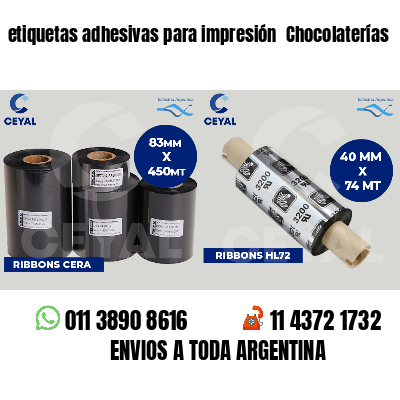 etiquetas adhesivas para impresión  Chocolaterías