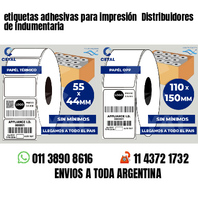 etiquetas adhesivas para impresión  Distribuidores de indumentaria